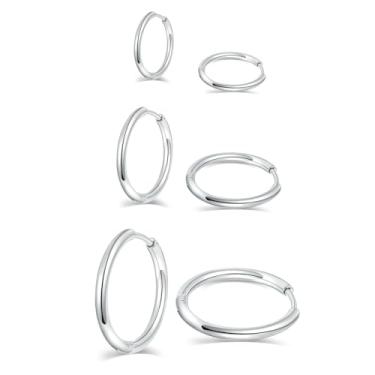 Imagem de Gemsme Brincos de argola de aço inoxidável cirúrgico 316L, banhado a ouro 18 K, conjunto hipoalergênico de zircônia cúbica para mulheres e homens, Aço inoxidável, Zircônia cúbica