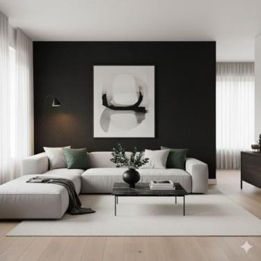 Imagem de Papel Adesivo Decorativo Preto para Parede e Móveis, 10 metros = 2 Rolos de 5m X 45cm, Autoadesivo