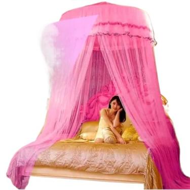 Imagem de Mosquiteiro de Teto Gigante Casal/Queen/King com Abertura Lateral 14m Tela Fina Anti-Inseto(Rosa,Gigante c/abertura lateral)