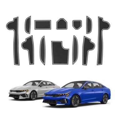 Imagem de ECOZEN Tapetes para porta K5 2026 - 12 peças de forro de console central branco para acessórios Kia K5 2025-2026 - Tapete antiderrapante com proteção de PVC para interior K5 DL3 (LXS/GT-Line/GT/EX