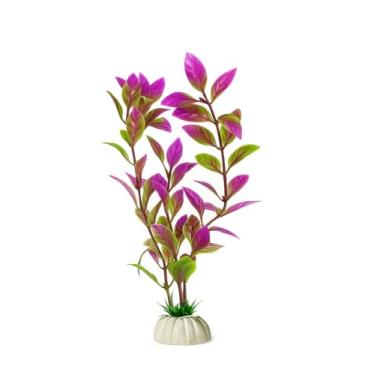 Imagem de D & K Exclusives Plantas artificiais de aquário, pacote com 10 decorações de aquário de plástico de 18 cm, decoração colorida de paisagem aquática para água doce, tanques tropicais (planta de folha