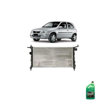 Imagem de Kit Radiador GM Corsa 94/02 8V S/AR + Aditivo Paraflu Verde 5L