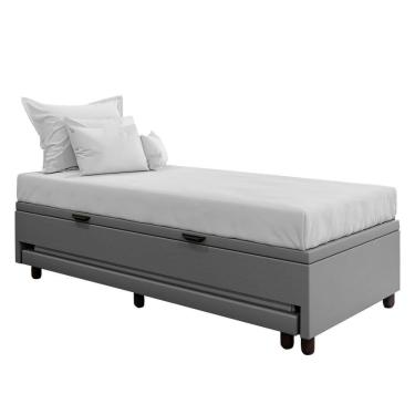 Imagem de Bicama Box Baú Solteirão 96x188 Cm Samy S05 Sintético Cinza - Mpozenato