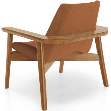 Imagem de Kit 02 Poltronas Decorativa Living Base Madeira Becker L02 Bouclê Terracota