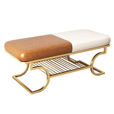 Imagem de FAMEOYA Sapateira de entrada de couro minimalista nórdico para troca de sapatos para sala de estar em casa, sala de estar, sapateira multifuncional, banco de armazenamento,