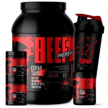 Imagem de Kit Beef Protein + BCAA + Creatina + Glutamina + Shaker-Unissex