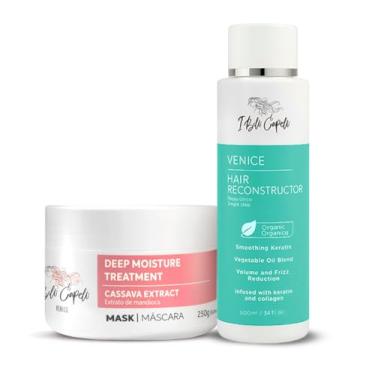 Imagem de I Belli Capelli Venice Kit de Queratina Alisadora - Tratamento Brasileiro para Alisamento de Cabelos, para Fios Sedosos e Macios (250g), Pacote com 2 Unidades