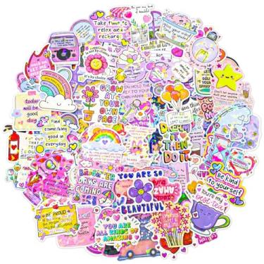 Imagem de Adesivos holográficos motivacionais 100 peças, pacote de adesivos inspiradores, adesivos de vinil à prova d'água para garrafas de água, scrapbook, notebook, Kindle, diário, skate, malas, guitarra