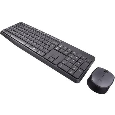 Imagem de Teclado e Mouse Logitech Mk235 Sem Fio Resistente à Água Cinza abnt2-Unissex