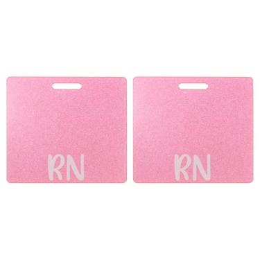 Imagem de PATIKIL Porta-cartões RN para crachá RN, 2 peças, porta-cartões de identificação com glitter, etiqueta de identificação de nome horizontal, acessórios para mulheres, colegas de trabalho, presentes de