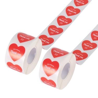 Imagem de 1000 peças de adesivos de papel de agradecimento de coração, etiquetas autoadesivas, para envelopes, envelopes com bolhas, sacos de ppaer, acessórios de artesanato faça você mesmo, acessórios de