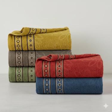 Imagem de Kit Toalha de Banho 5 Pçs Felpa 100% Algodão 150cm x 75cm Gramatura 350g/m² - Hipoalergênica com Alta Absorção - Cores Variadas