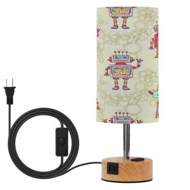 Imagem de Wassud Candeeiro de mesa de cabeceira colorido com 3 temperaturas de cor, lâmpada de mesa moderna com forro sombra luminária de mesa para sala de estar, quarto, escritório, berçário