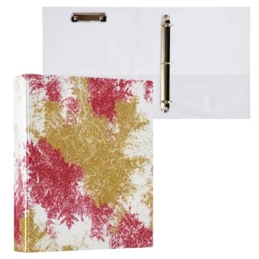 Imagem de Pasta de arquivo para fichário abstrato vermelho e dourado para material de escritório, pacote com 2