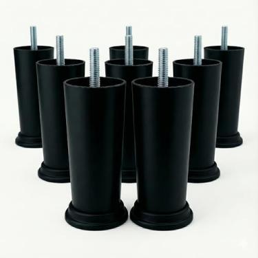 Imagem de Kit Pé Plástico 12 cm para Sofá Cama Armário Rack Móveis Resistente (08)