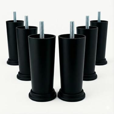 Imagem de Kit Pé Plástico 12 cm para Sofá Cama Armário Rack Móveis Resistente (06)