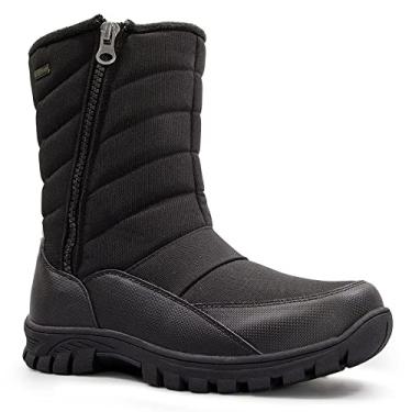 Imagem de mysoft Botas masculinas de inverno para neve, impermeáveis, isoladas, cano médio, para caminhada, forradas com pele, calçados quentes e leves, Preto, 13