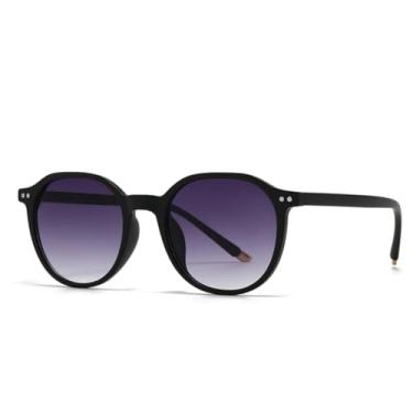 Imagem de JRLLFD Óculos de sol retrô literários estilo charmoso redondo para fotografia de rua (cinza degradê)