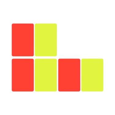 Imagem de Vermelho e amarelo multi-função pvc futebol árbitro, 2-40pcs, 3.2x4.3i