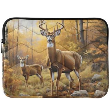 Imagem de Capa para laptop de veado outono floresta linda capa para notebook floral universal 14 capa para laptop 13 polegadas