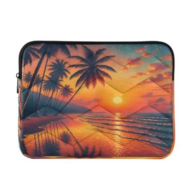 Imagem de Bolsa feminina vermelha tropical Sunset para laptop, média à prova de choque, capa protetora para transporte de computador, bolsas de trabalho de 33 a 13,3 polegadas