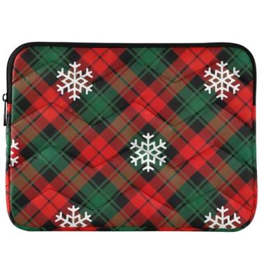Imagem de Capa protetora para laptop xadrez de flocos de neve de Natal capa protetora para notebook capa para notebook universal 13/14