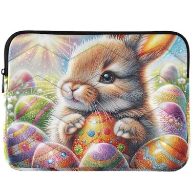 Imagem de Capa para notebook com pintura de diamante de coelhinho da páscoa, capa universal para notebook de 13 a 14 polegadas, capa fofa para laptop para Macbook Pro de 14 polegadas
