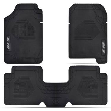 Imagem de Tapete Preto 100% Borracha Inodor S10 Cabine Dupla 2007 2008
