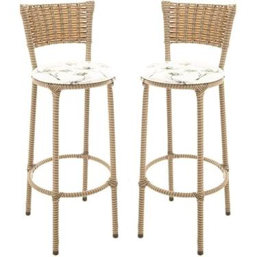 Imagem de 2 banquetas altas de cozinha (flor branca)