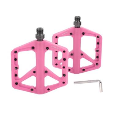 Imagem de Partuto Pedal de bicicleta Nylon Universal Bike Flat Pedal sem tiras refletoras Pink Fit 14mm Eixos Pedal de bicicleta antiderrapante para BMX MTB Road Bikes 1 par