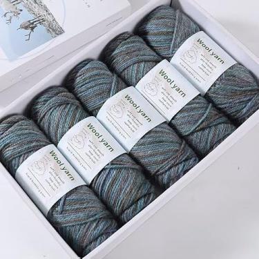 Imagem de 1 peça 100 g 245 agulha grossa fio de lã multicolor moda fazendo presentes feitos à mão DIY material de tricô tricô suéter quente suéter casaco cachecol chapéu luvas calças de lã joelheira bola de fio