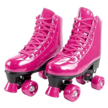 Imagem de Patins Quad Infantil – Estilo, Conforto e Diversão com Rodas PVC e Bota Acolchoada(Glitter - Rosa,G (39-42))