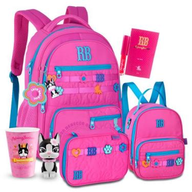 Imagem de Kit Mochila Rebecca Bonbon Estojo Lancheira Florzinha Costas, Rb26231 