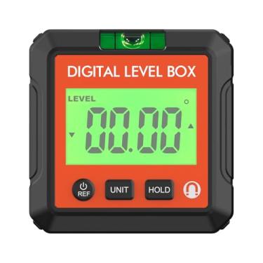 Imagem de Ferramenta localizadora de ângulo digital Inclinômetro de nível eletrônico com base magnética Display de bolha LCD para máquinas de construção para marcenaria Vermelho Preto (Vermelha)