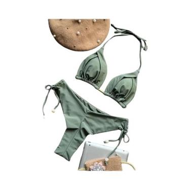 Imagem de Conjunto De Biquíni Sexy Com Alças Halter E Efeito Push Up, Moda Brasi