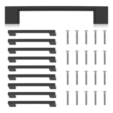 Imagem de MABCIRY Puxador de armário de 10 peças, puxador de armário de cozinha de liga de alumínio, puxador de gaveta minimalista, alça de ferragens para quarto, banheiro, armário, cômoda