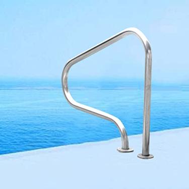 Imagem de KIDYBO Trilho de mão de piscina de aço inoxidável 304 corrimão de água deck corrimão de segurança para piscina antiderrapante ergonomia design curva trilhos de piscina para piscina enterrada