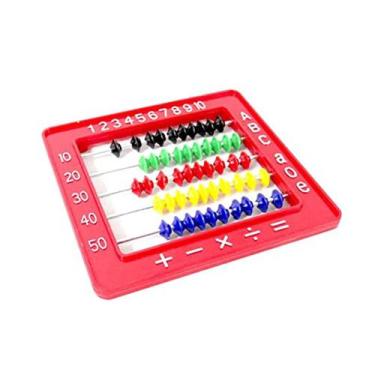 Imagem de Contador Ábaco de Plástico Educativo Escolar Com 50 Bolinhas Diversas 