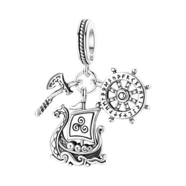 Imagem de Pingentes De Coração Em Prata Esterlina 925 Com Hexagrama E Runa Para 