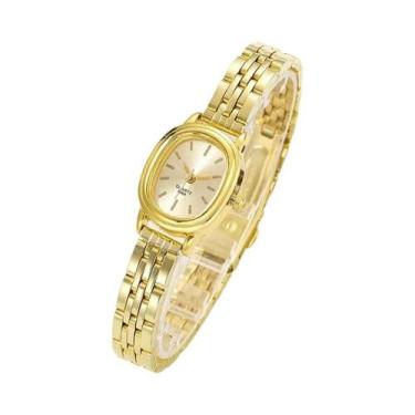 Imagem de Relógio Feminino Elegante Com Pulseira De Aço Oval, Pequeno Mostrador,