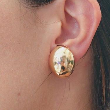 Imagem de Brinco De Pressão Oval Liso Folheado A Ouro - FAMA FOLHEADOS