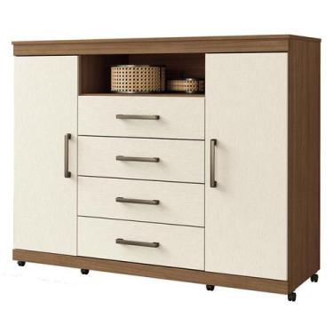 Imagem de Comoda Havana Master com rodizio Jatobá Areia - Santos Andirá - Santos