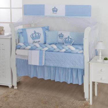 Imagem de Kit Para Berço Trança Coroa Menino Menina - Beatriz Baby Enxovais, AZU