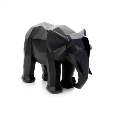 Imagem de Escultura Elefante Em Poliresina Preto 20x25x13 Cm - D'Rossi