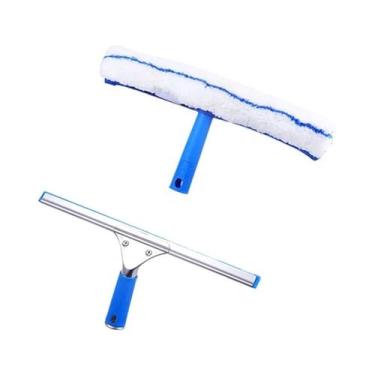 Imagem de Kit De Limpeza De Janelas 35CM: Rodo E Limpador De Vidros Com Microfib