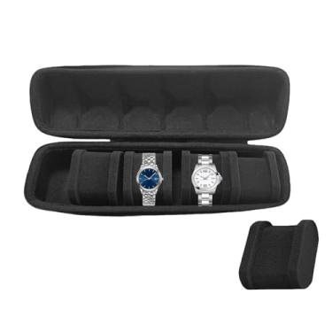Imagem de Estojo De Viagem Para Relógios,Organizador de Exibição Portátil com 5 Compartimentos | Porta-relógio de Viagem | para Família, Amigos, Marido, Jóias, Feriados, Aniversários, Festas, Escritórios, Casa