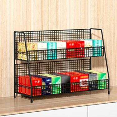 Imagem de Estante de cigarro de loja de conveniência - Prateleira de armazenamento de exibição de varejo de 2, 3 ou 4 níveis para supermercados e caixas | Estojo e organizador de cigarros durável