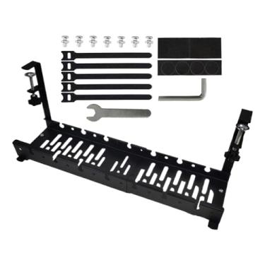 Imagem de Gerenciamento de cabos sob a mesa – Organizador de cabos sob a mesa | Bandeja expansível gerenciador de cesta organizador de fios para roteadores domésticos e estação de TV de computador