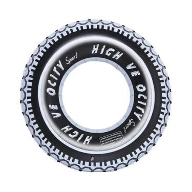 Imagem de Boia Inflável Com Estampa De Pneu, Flutuador Portátil Para Crianças E 