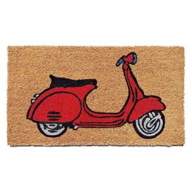 Imagem de Capacho De Poa Fibra De Coco Vespa Vermelha 60x33cm - Uzoo Capacho Fibra De Coco Rt 60x33cm Vespa Vermelha